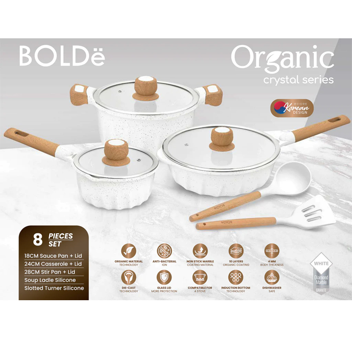 Bolde Organic White Crystal Series Set 8 pcs